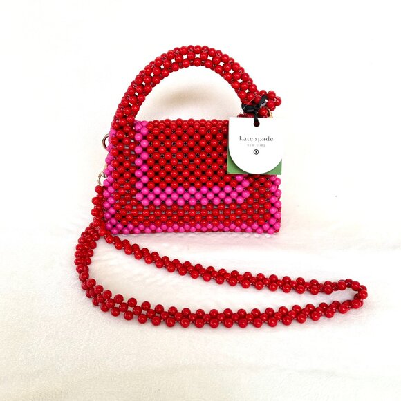 Kate Spade x Target Red & Pink Colorblock Beaded Bag - Picture 8 of 14
